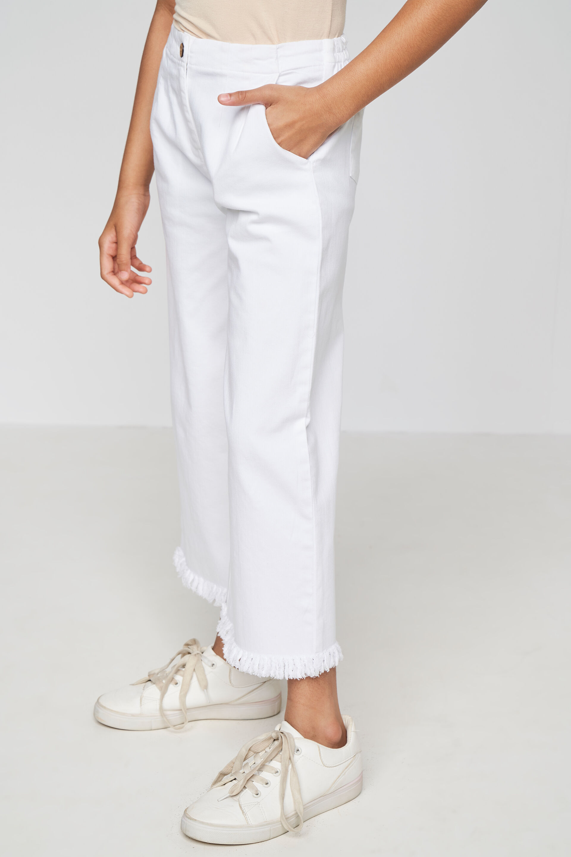 White Straight Solid Bottom, White, image 3